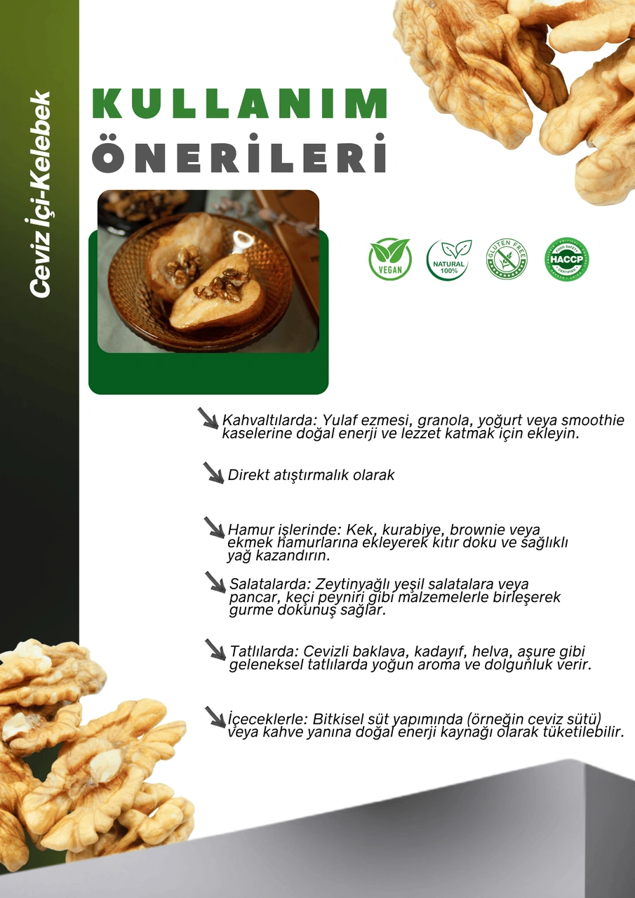 Ceviz İçi Yerli 500g - Kelebek Walnut Halves 500 G