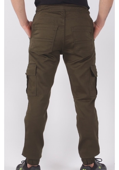 Black Steel Kargo Cepli Lastikli Erkek Pantolon-19000 (546193372) Vizon