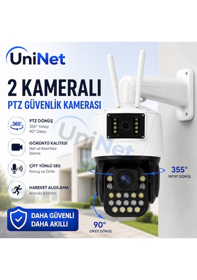 Uninet 42x Optik Zoom 8mp Çift Lensli Wifi Ptz Güvenlik Kamerası Gece Görüşü Ve 355 Dönebilen Ip Kamera