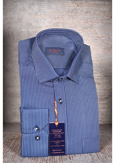 Elitpark Royal Stripe Desenli Uzun Kollu Pamuklu Cepli Rahat Kalıp Premium Erkek Gömlek Lacivert Elitpark Royal Stripe Desenli Uzun Kollu Pamuklu Cepli Rahat Kalıp Premium Erkek Gömlek Lacivert