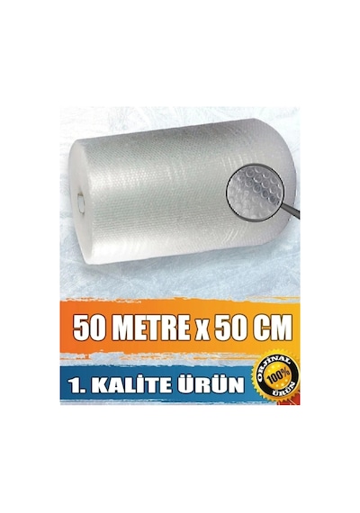 Balonlu Naylon 50 Cm X 50 Metre Ambalaj Taşınma Naylonu Patpat Pıtpıt