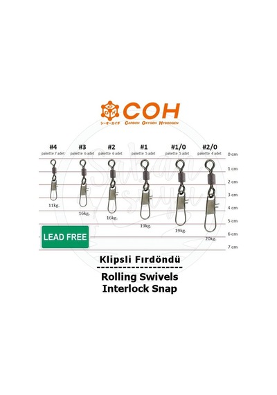 Coh Klipsli Fırdöndü  1/0 19Kg (Interlock Snap)