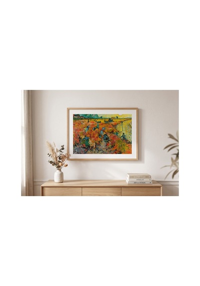 Van Gogh Kırmızı Üzüm Bağı Çerçevesiz Poster 30x42 Cm A3 Tablo Duvar Dekoru Mat Fotoğraf Kağıdı