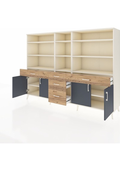 Hyperion Dolap 11 Raflı 5 Çekmeceli 4 Kapaklı 220x44x163 Aytaşı-a Aytaşı-antrasit/çam Hyperion Dolap 11 Raflı 5 Çekmeceli 4 Kapaklı 220x44x163 Aytaşı-a Aytaşı-antrasit/çam