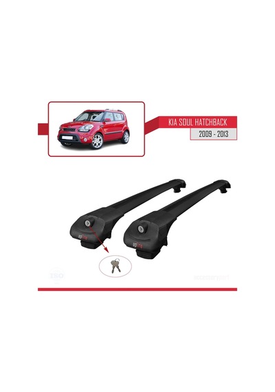 Kia Soul Hatchback 2009-2013 Arası İle Uyumlu Ace-1 Ara Atkı Tavan Barı Siyah