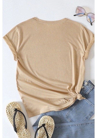 Flood Of Style Unisex Sylvester Baskılı T-shirt Bej
