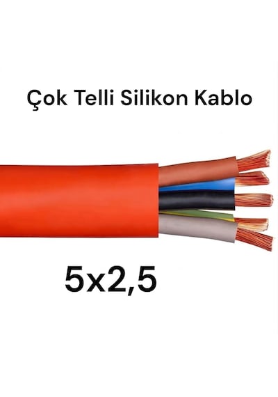 5x2,5 Çok Telli Bakır Silikon Kablo 1 Metre