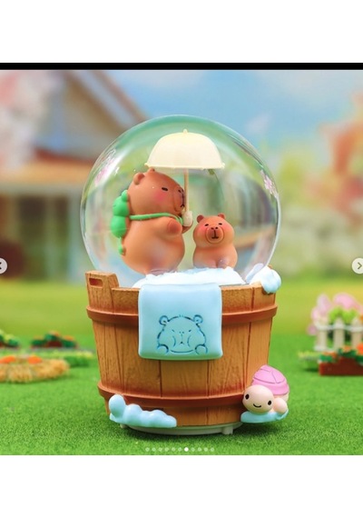 Sevimli Kapibara Orta Boy Işıklı Müzikli Kar Küresi