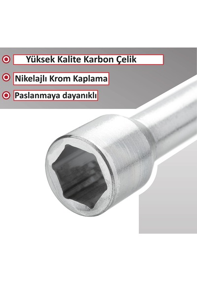 Tüm Otomobiller Için 4 Farklı Ölçüde Bijon Anahtarı -17-19-21-23