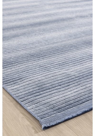 Koza Halı Stripe Mavi Kilim Kaymaz Taban Salon Oturma Odası Antre Halısı 33 Mavi