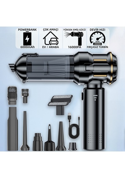 Mioji 8 Plus Vacuum Cleaner Taşınabilir Araç ve Ev Mini Şarjlı Süpürge