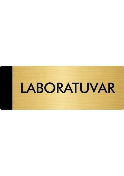 Metal Yönlendirme Levhası, Departman Kapı Isimliği Laboratuvar 10x20 Cm Altın Renk