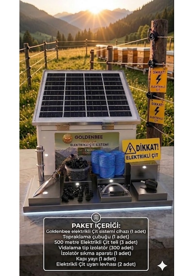 Goldenbee Combo Kit Elektrikli Çit Sistemi Domuz Ve Ayı Kovucu 1500mt Set-302