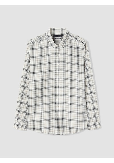 Lcwaıkıkı Classic Ekru Regular Fit Ekose Erkek Gömlek
