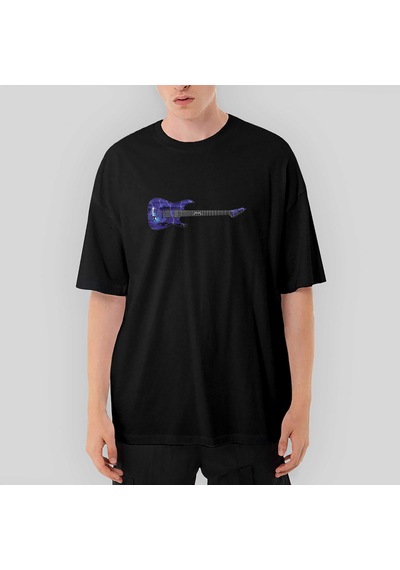 Metallica Ride The Lightning Guitar Oversize Siyah Tişört Siyah