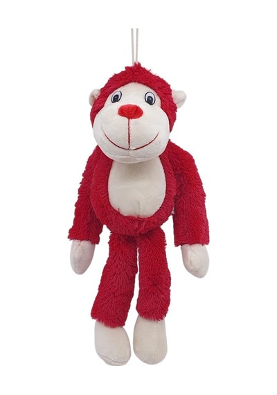 Peluş Maymun 40 Cm - Yumuşak Peluş - G5501 - Kırmızı