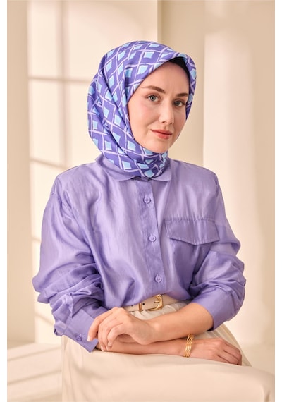 Silk Home Twill İpek Eşarp 11474 - 90 X 90 / Mor,mavi,lila-10 Mor,mavi,lila-10