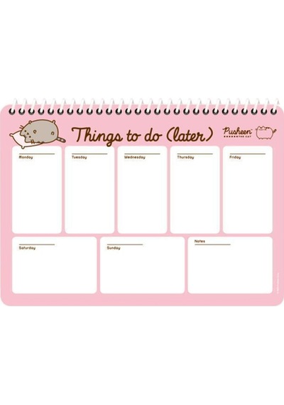 Pusheen 17 24 52 Yp.haftalık Spiralli Planner Çok Renkli
