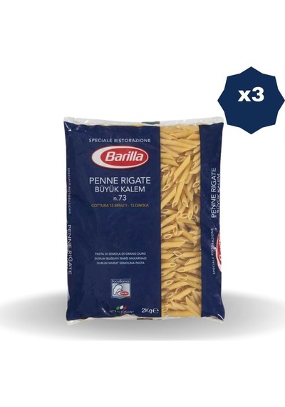 Barilla Kalem Büyük Makarna 2 Kg X 3 Adet