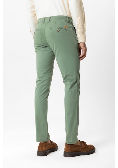 Back And Bond Yeşil Slim Fit Pamuklu Yan Cep Chino Pantolon Çok Renkli
