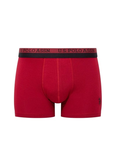U.S. Polo Assn. U.s Polo Assn. 80522 Erkek Pamuklu 3'lü Boxer-siyah&baskılı&bordo Siyah