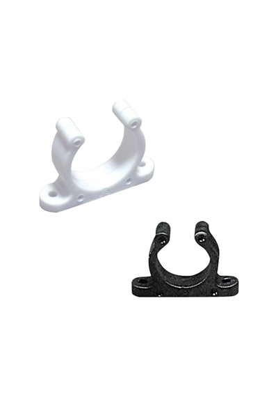 Plastic Support Clip. Screwed. 15mm. Black