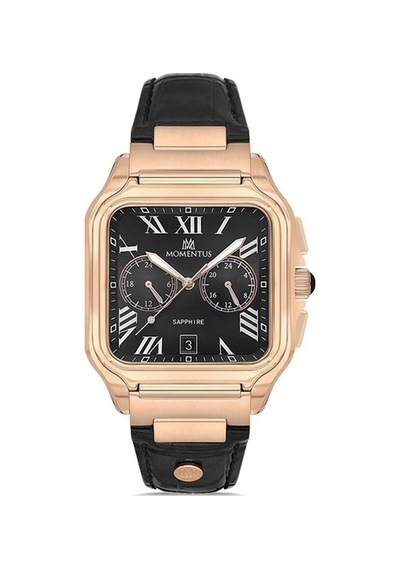 Momentus Tm348r-04br Quartz Deri Siyah Safir Cam 40 Mm Multifunction Erkek Kol Saati