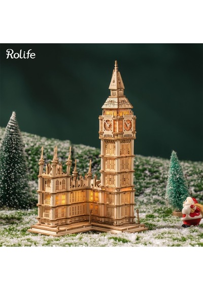 Rolife Tg507 Saat Kulesi Big Ben Dıy Minyatür Maket Model Seti Ahşap 3d Wooden Puzzle 3d Model Kit Detaylı Dekoratif Hobi Seti Ahşap Maket