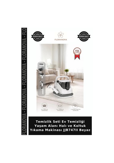 Temizlik Seti Ev Temizliği Yaşam Alanı Halı Ve Koltuk Yıkama Makinası Jjb747ıı Beyaz