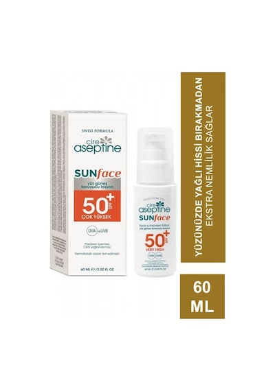 Cire Aseptine Sun Yüz Güneş Koruyucu Losyon 50 Spf 60ml-9011541947984