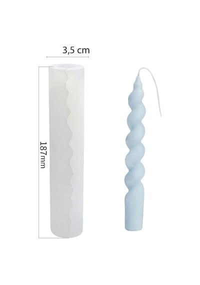 Silikon Şamdanlık Mum Kalıbı İtalyan Burgulu 18.7 Cm