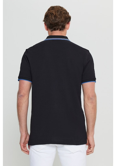 Altınyıldız Collectıon Erkek Sıyah %100 Pamuk Slim Fit Dar Kesim Polo Yaka Tişört Siyah