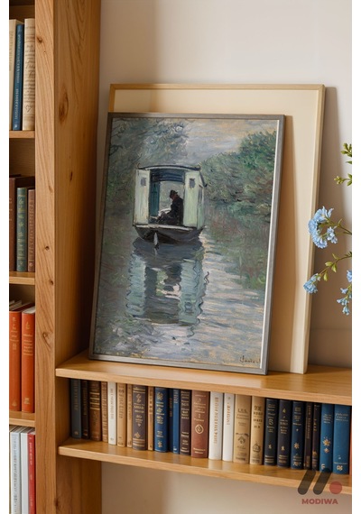 Claude Monet Tekne Atölyesi, Siyah Çerçeveli Duvar Tablosu - Sanatsever Hediyesi