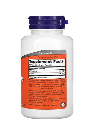Now Foods, Double Strength L-theanine, Inositol 200 Mg, 120 V...