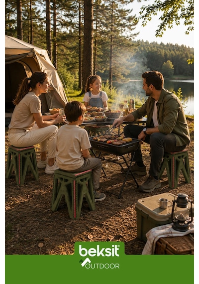 Outdoor Herkül L Katlanır Reflektörlü Tabure Haki Yeşil Yeşil Yeşil