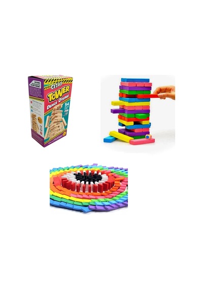 Cezalı Jenga , Renkli Jenga , Domino Aile Etkinlik Seti , Oyun Seti