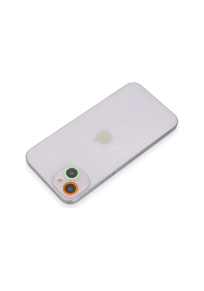 Mey İthalat iPhone Uyumlu 13 Mini Renkli Kamera Lens Koruma Cam - Turuncu-yeşil