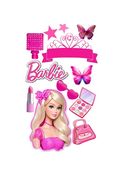 Yenilebilir Şekerli Kağıt Baskısı Cupcake Ve Pasta Resim Baskı Barbie Temalı 36