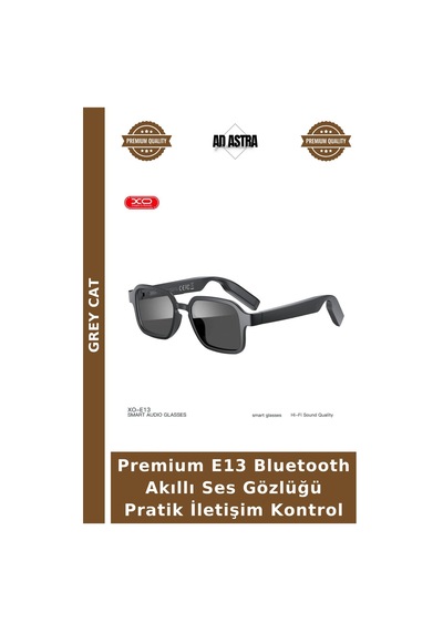 Premium E13 Bluetooth Akıllı Ses Gözlüğü Pratik İletişim Kontrol