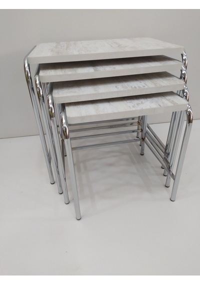 Zigon Sehpa 4'Lü Metal Model Transmisyon Nikelaj Ayak Ahşap Merme (422100587)