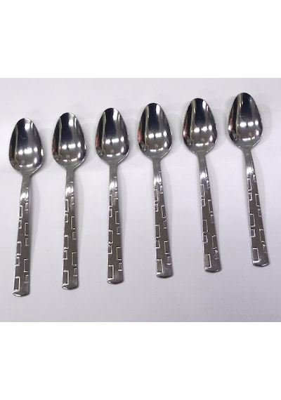 6 Adet Tatlı Kaşığı Seti Paslanmaz Çelik Safir 20cm Ucuz Md Kaşık Günübirlik İçin İdeal Sofra Seti Diğer