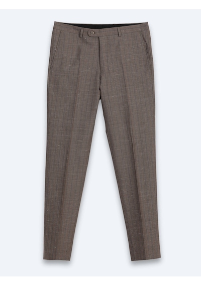 Kip Vizon Çizgili Modern Fit İpek Karışımlı Takım Elbise