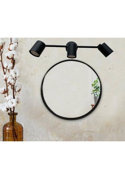 MYLİGHTS  AYNA  ÜSÜT LED APLİKLED SPOT ÜÇLÜ HAREKLİ PANASONIC LED Siyah