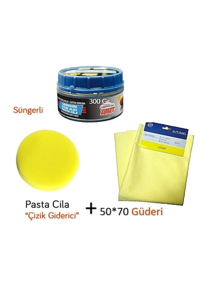 Çizik  Parlatıcı Pasta Cila+mikrofiber Güderi Bez 50x70