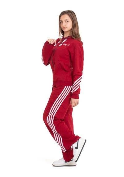 Miniğimin Cicileri Minigimin Cicileri Şeritli Dri Fit Kapşonlu Kız Çocuk 2 Li Eşofman Takımı - Bordo Miniğimin Cicileri Minigimin Cicileri Şeritli Dri Fit Kapşonlu Kız Çocuk 2 Li Eşofman Takımı - Bordo