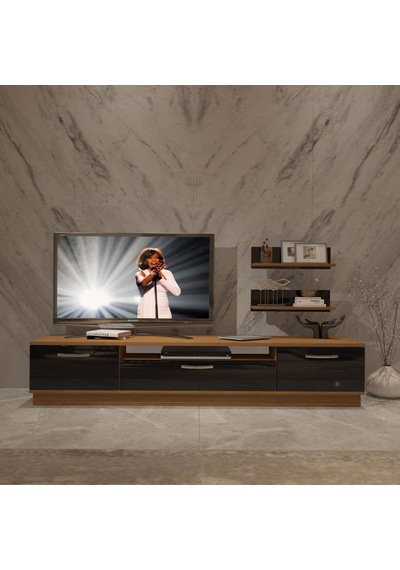 Decoraktiv Trio 4 Mdf Tv Ünitesi Tv Sehpası Ceviz - Siyah