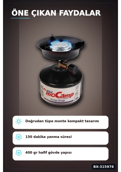 Portatif Kamp Ocağı - 220 Gr Çakmak Gazı Tüpü Uyumlu, Doğa Ve Piknik Tipi Bx-315976 Çok Renkli