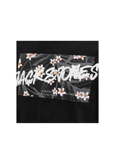 Jack & Jones Bisiklet Yaka Siyah Erkek T-shirt 12269324 Jjhawaıı Shape Tee Ss Crew