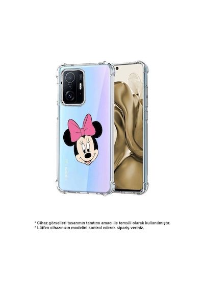 Samsung Galaxy M15 İle Uyumlu Mickey Mouse 3 Baskılı Şeffaf Köşe Korumalı Antişok Kılıf