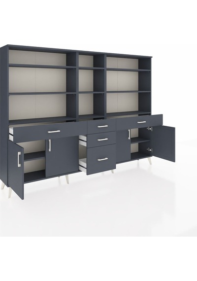 Arges Dolap 11 Raflı 5 Çekmeceli 4 Kapaklı 220x30x163 Antrasit-antrasit Antrasit - Antrasit Arges Dolap 11 Raflı 5 Çekmeceli 4 Kapaklı 220x30x163 Antrasit-antrasit Antrasit - Antrasit